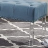 NicBex Modern 49" Bedroom Bench Velvet Upholstered Accent Stools with Button Tufted and Acrylic Legs for Bedroom and Entryway - 4 of 4