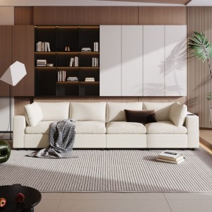 U-style Upholstered Modular Sofa with with Storage Space, USB Charge Ports, Sofa for Living Room Apartment - 1 of 4