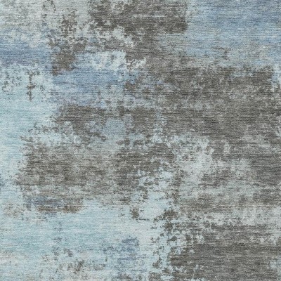 HomeRoots 9' X 12' Taupe And Sky Blue Abstract Washable Indoor Outdoor Area Rug