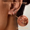Small Sterling Silver Huggie Hoop Earrings Set for Women, 14K Gold Plated Hoops Stacks for Multiple Piercings - 2 of 4