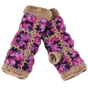 Multi Color Flower Crochet Handwarmers_Nirvanna Designs - 1 of 4
