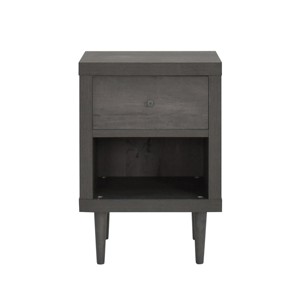 GlasFlength Nightstands Modern Mid Century Bedside Table with Single Drawer Simple Design for Bedroom Storage, Gray, 18.55"*16.15"*26.75" - 1 of 4