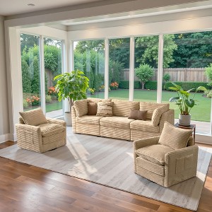 XIZZI Luxury Modular Sectional Sofa Couch, Oversized Cloud Couch for Living Room, Deep Seat Upholstered Sleeper Sofa Set w/ Optional Swivel Chairs - 1 of 4