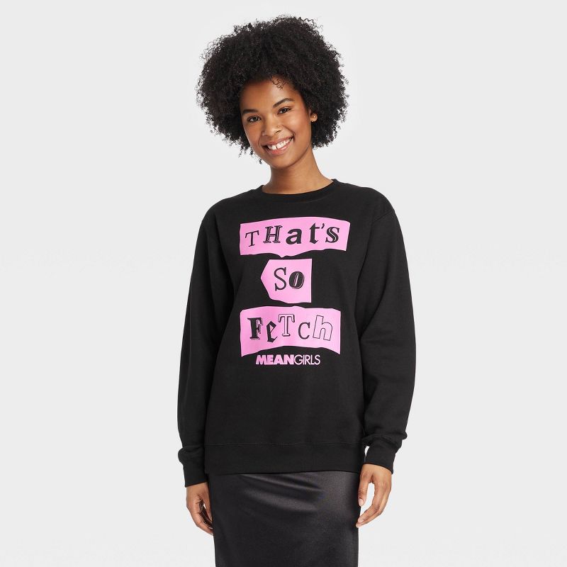 Women's Mean Girls That's So Fetch Graphic Sweatshirt - Black, 1 of 4