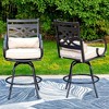 5pc Outdoor Set with Swivel Stools with Cushions & Square Metal Table - Beige - Captiva Designs: Rust-Resistant Steel Frame - 3 of 4