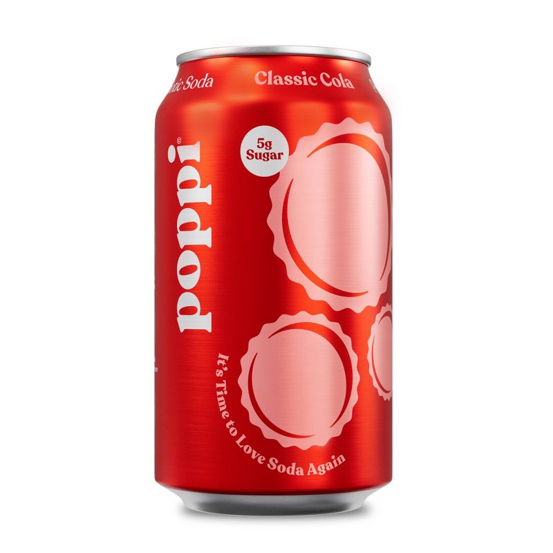Poppi Classic Cola Prebiotic Soda - 12 fl oz Can, 1 of 8