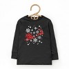 Santa Sleigh Glitter - Kids Youth Long Sleeve Tee and Kids Toddler Long Sleeve Tee - 2 of 2