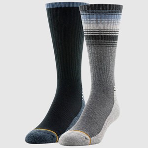 GOLDTOE Signature Collection Men's Striped Camp Hiker Socks - Blue/Gray 6-12.5 - 1 of 4