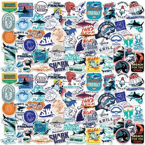 Shark Week 100ct Vinyl Large Deluxe Stickers Variety Pack - 1 of 4