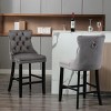 KTMBDW Bar Stools Set of 2, Velvet Counter Stools with Button Tufted Design and Chrome Nailhead Trim, Barstools for Bar, Dining Room - 4 of 4