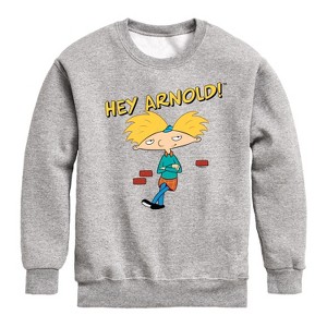 Boys' - Hey Arnold! - Cool Arnold Graphic Long Sleeve Fleece Sweatshirt - 1 of 4