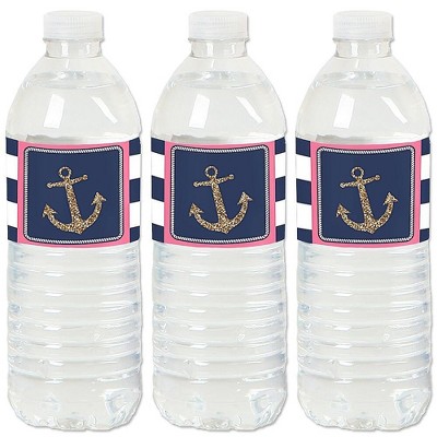 Big Dot of Happiness Last Sail Before the Veil - Nautical Bachelorette and Bridal Shower Water Bottle Sticker Labels - Set of 20