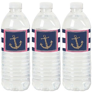 Big Dot of Happiness Last Sail Before the Veil - Nautical Bachelorette and Bridal Shower Water Bottle Sticker Labels - Set of 20 - 1 of 4