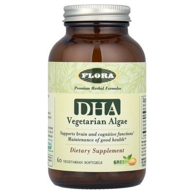 Flora DHA Vegetarian Algae, 500 mg, 60 Vegetarian Softgels (250 mg per Softgel)