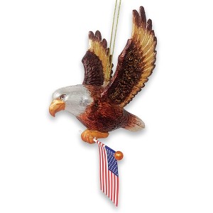 American Bald Eagle Patriotic Glass Ornament,  Christmas Decor| OrnamentallyYou - 1 of 4