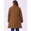 Women's Winter Notched Lapel Single Breasted with Pockets Pea Coats - Agnes Orinda - 4 of 4