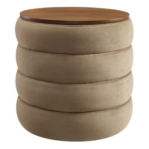 Modway Mezzo Round Performance Velvet Storage Ottoman - 1 of 4