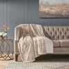 Gulches SoftHaven Series Multi color selection TwoSided Serengeti Fur Front And Mink Solid Back Multiple size options 1PC Faux Fur Blanket - 2 of 4