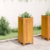 vidaXL Garden Planter Natural Solid Acacia wood Medium Decorative Inlays - 3 of 4