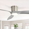 Wanze of Ocean 52 in. Smart Nickel Indoor ABS Gray Blade Flush Mount Ceiling Fan with 3-Color Dimmable Light, Remote and Voice Control - 4 of 4