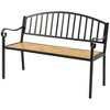 Outsunny 50" Garden Bench, Patio Loveseat with Antique Backrest, Wood Seat and Steel Frame for Backyard or Porch - 4 of 4