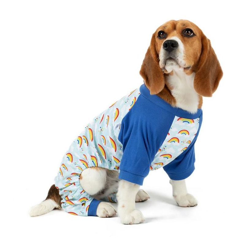Leveret Dog Cotton Pajamas Rainbow Blue XL, 2 of 5
