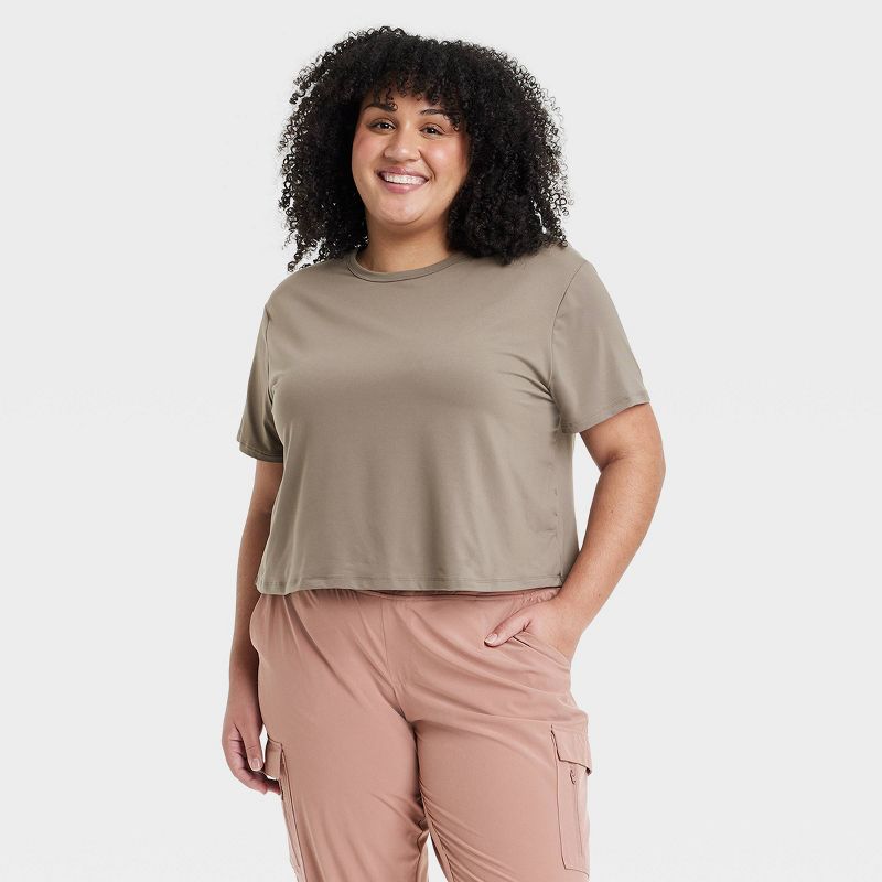 Women's Essential Crewneck Short Sleeve Top - All In Motion™, 1 of 6