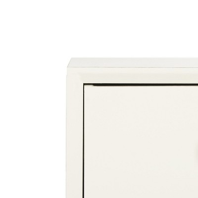 Pomona Antique White Mid-Century 3-Drawer Transitional Accent Table