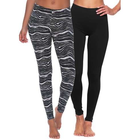 Felina Womens Velvety Super Soft Lightweight Leggings, 2-pack Yoga Pants  (black Wave Black, Large) : Target