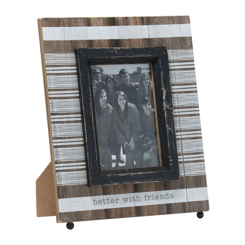 Multicolor Striped 4 x 6 Inch Sentiment Wood Decorative Picture Frame - Foreside Home & Garden, 3 of 9