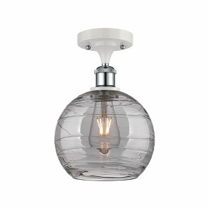 Athens Deco Swirl - 1 Light Semi-Flush Mount In Industrial Style-13 Inches Tall and 8 Inches Wide - 1 of 1