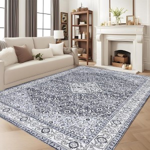 Washable Area Rugs for Living Room - Soft Non Slip Vintage Rug, Traditional Carpet for Bedroom, Dining Room, Office - 1 of 4