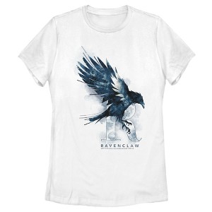 Women's Harry Potter Ravenclaw Bird Watercolor T-Shirt - 1 of 4