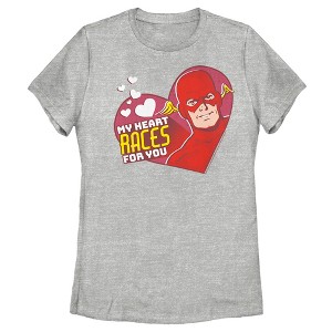 Women's The Flash Valentine's Day My Heart Races for You T-Shirt - 1 of 4