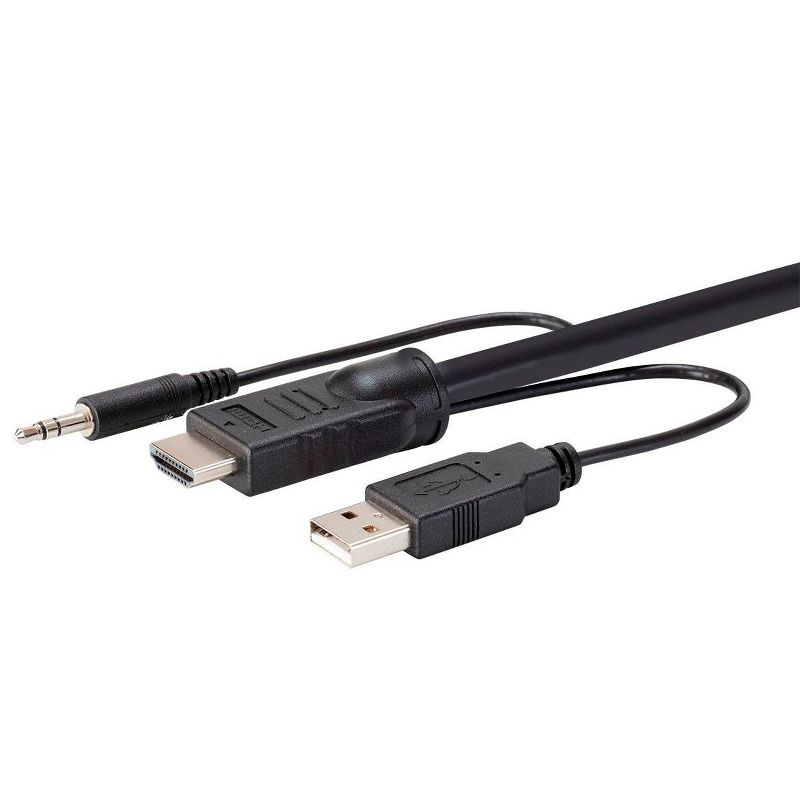 Monoprice HDMI USB 3.5mm Audio Combo Cable - 1.5 Feet, 4K@60Hz, HDR, for KVM Switches - Switch Series, 4 of 7