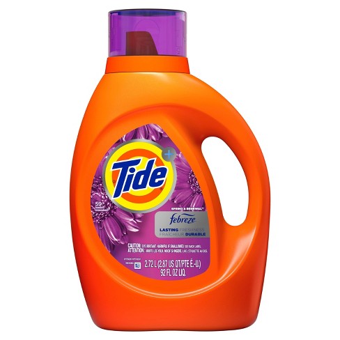 Tide Plus Febreze High Efficiency Liquid Laundry Detergent - Spring ...