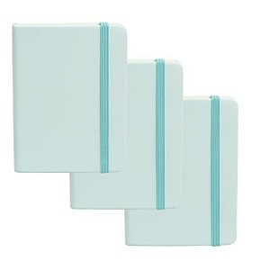 Simply Genius A6 Pocket Size Mini Notebooks with Hardcover -124 pages (3.7" x 5.7") with Inner Pocket (Light Blue, 3 Pack) - 1 of 4