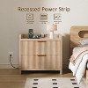 Boersma Fluted Nightstand with Charging Station,23" Modern Side Table with 2 Drawers,End Table with Storage,Bedside Table for Bedroom,Living Room - 3 of 4