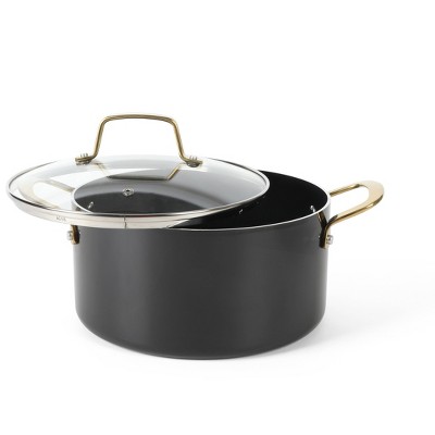 Martha Stewart 14-Piece Black and Gold Non-Stick Aluminum Cookware Set