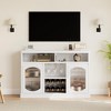 Wine Bar Cabinet with LED Light, 47" Liquor Storage Cabinet with Wine Rack and Glass Hanger - 4 of 4