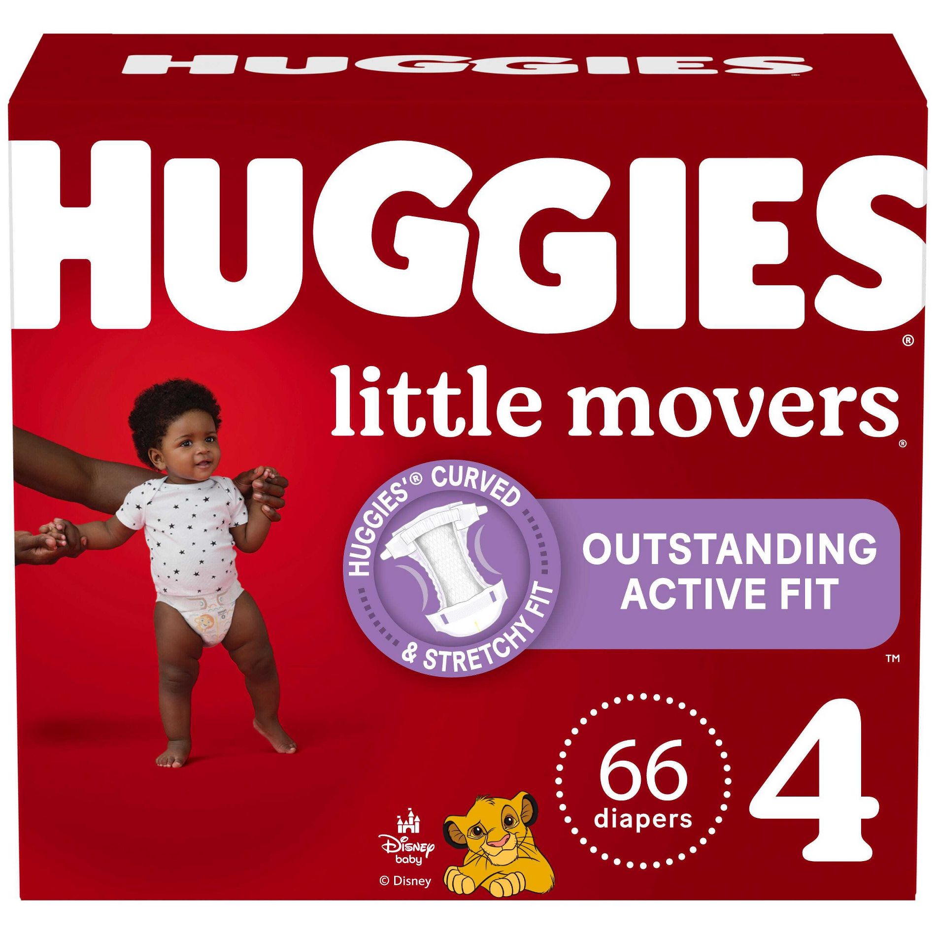Huggies Little Movers Active Fit Diapers - Size 4 - 66ct