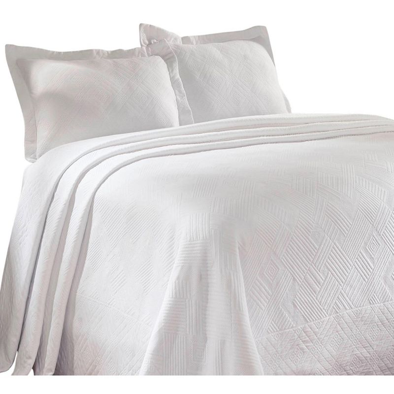 Geometric Textured Jacquard Matelass Cotton 3-Piece Bedspread Set by Blue Nile Mills, 1 of 7