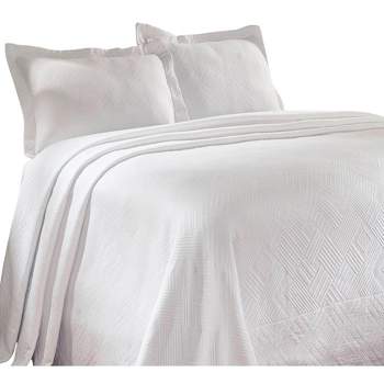 Geometric Textured Jacquard Matelass Cotton 3-Piece Bedspread Set by Blue Nile Mills