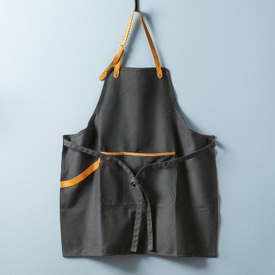 Waxed Canvas & Leather Utility Grill Apron Dark Gray - Hearth & Hand™ with Magnolia