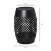 CAVINAS 12.5" Steel Patio End Table,Bohemian Drum-Style Outdoor Side Table,Round Hollow Accent Table for Indoor/Outdoor Use,Black - 3 of 4