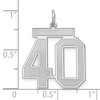 Black Bow Jewelry Sterling Silver, Jersey Collection, Large Number 40 Pendant - 4 of 4
