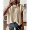Womens Summer Cap Sleeve Tops Trendy Casual Crew Neck Knit Lightweight Sweater Pullover Top - 4 of 4