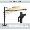 Akoasm 102.25 in. H Square 360-Degree Rotation Hanging Cantilever Patio Umbrella with Aluminum Cross Base-Beige - 2 of 4