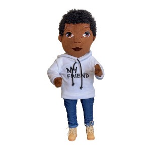 Our Brown Boy Joy Original My Friend White Hoodie Baby Doll 2 - 1 of 4