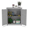 NicBex 68" Outdoor Storage Potting Bench Table with Cabinet and Metal Top, Garden Storage Shed, Wood Tall Shed for Yard and Patio, Gray - 4 of 4